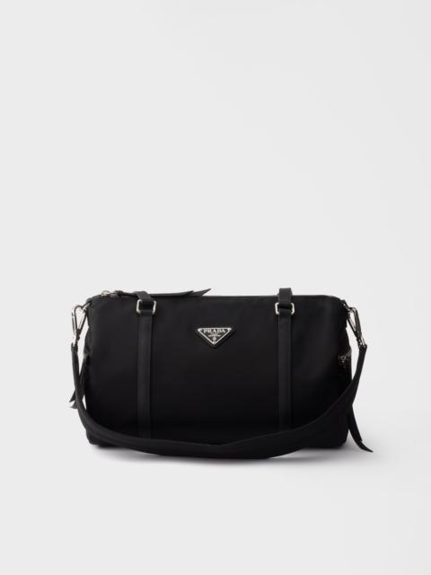 Large Re-Nylon and Saffiano leather duffel bag