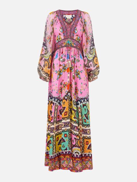 LACE UP FRONT LONG DRESS