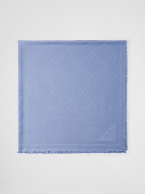 Symbole silk and wool jacquard shawl