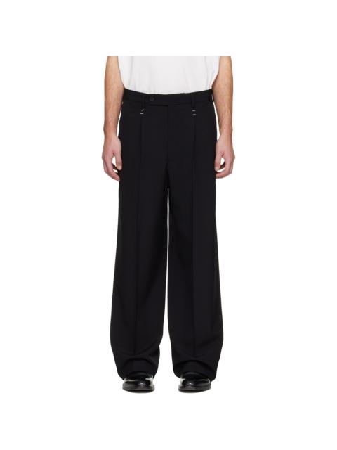 Black Stapled Trousers