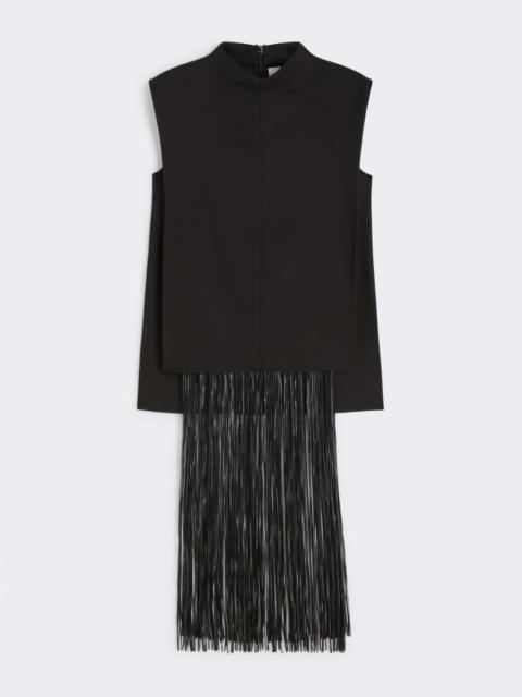 Sleeveless top with fringes