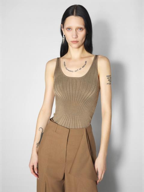 beige sculpting knit tank top