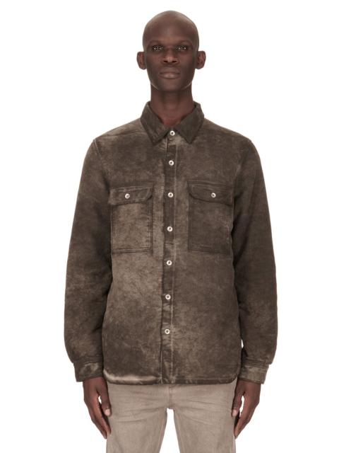 Padded Garment-Dyed Cotton-Moleskin Overshirt