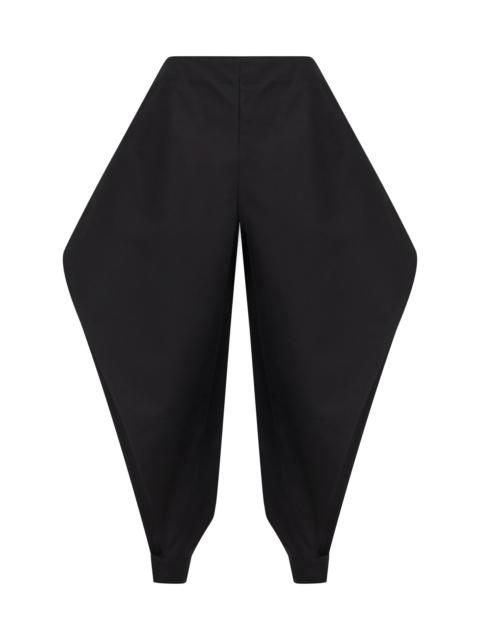 Black cotton gabardine pointed trousers