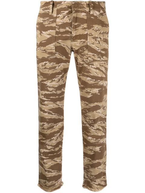 camouflage print cropped trousers