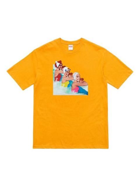 Supreme SS18 Swimmers Tee Mustard Short Sleeve Unisex Yellow T-Shirt SUP-SS18-498