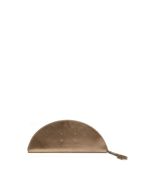 Halfmoon metallic clutch bag