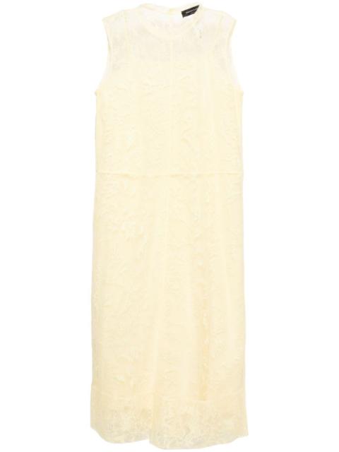 sleeveless lace midi dress