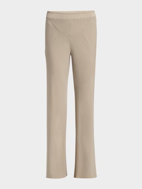 Triple Silk Georgette Flat Front Trousers