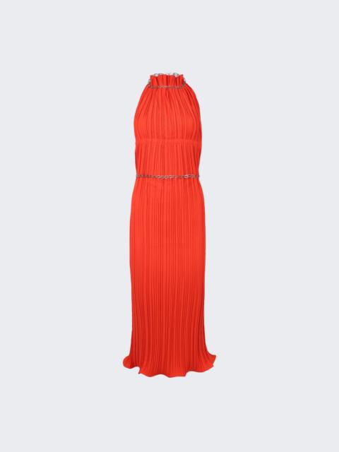 Chain Pleat Halter Maxi Dress Fuchsia And Vermilion