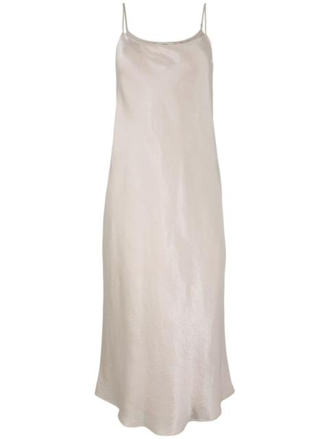 satin midi slip dress