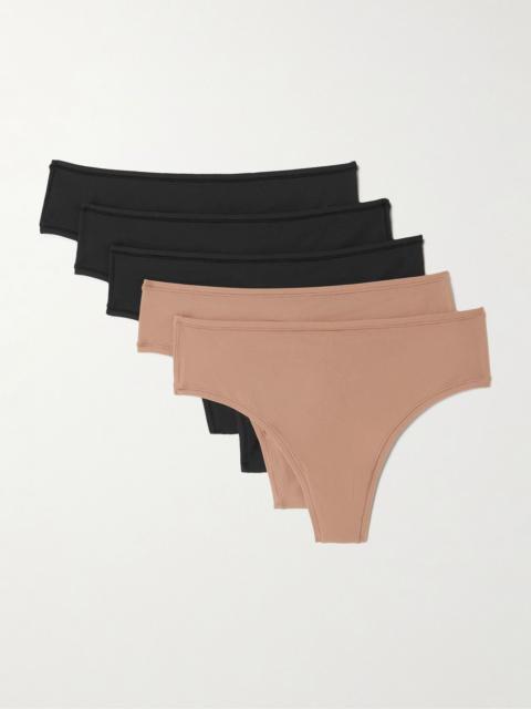 Fits Everybody set of five thongs - Onyx and Sienna Multi