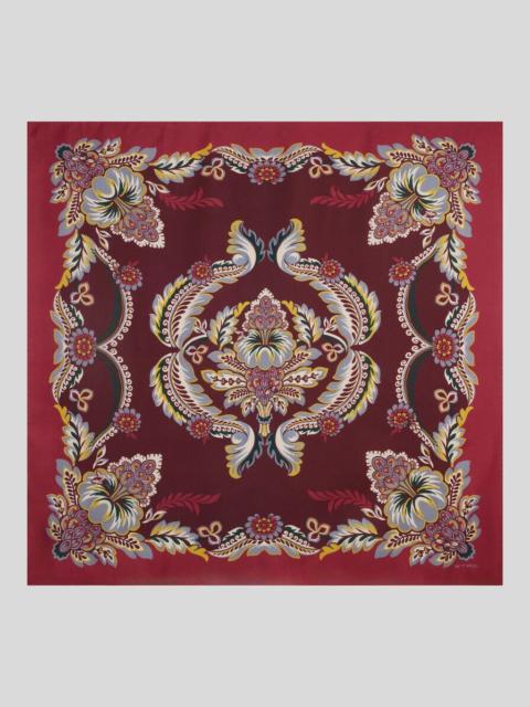 SILK SCARF WITH FLOWER AND BEE MOTIF