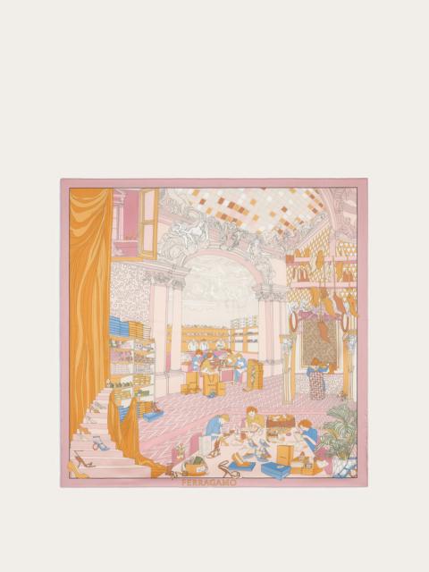 Oggetti print silk foulard