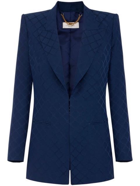 diamond-jacquard satin blazer