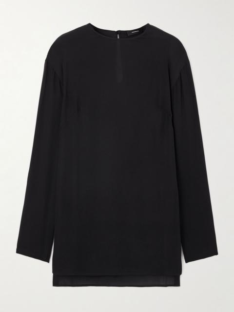 Silk-georgette blouse Black