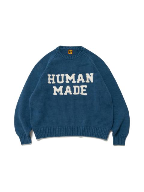 Human Made Rabbit Raglan Knit Sweater Blue