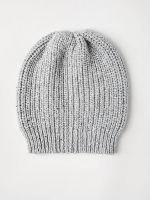 Cashmere and silk Diamond yarn knit beanie