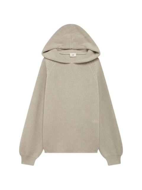 hooded long-sleeve knitwear