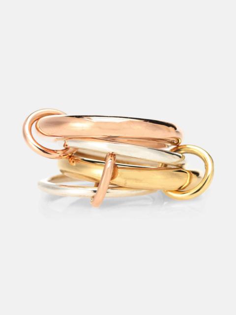 Cici Rose 18kt gold and sterling silver linked rings