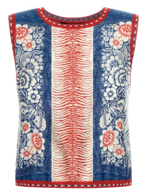 print sleeveless top