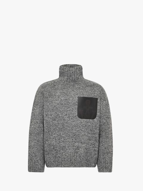 LEATHER PATCH POCKET JUMPER