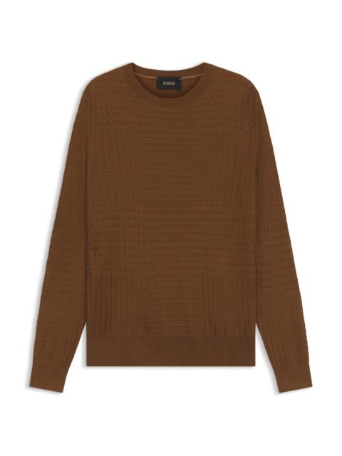 SILK SWEATER WITH PRINCE OF WALES CHECK STRUCTURE