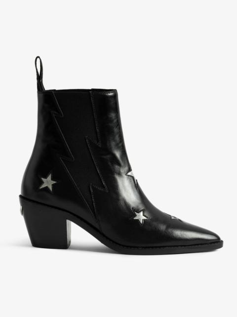 Tyler Stars Vintage Patent Ankle Boots