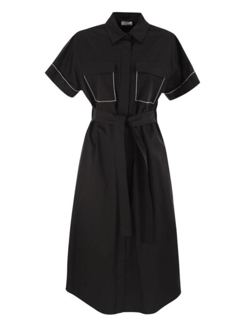Short-Sleeve Belted Dress