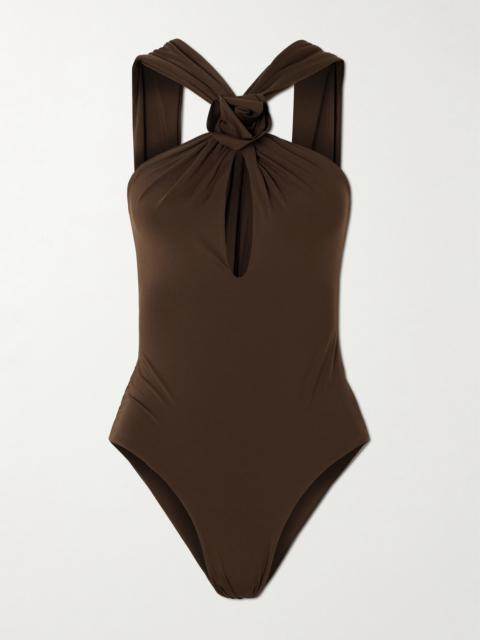 Sole Appliquéd Cutout Swimsuit