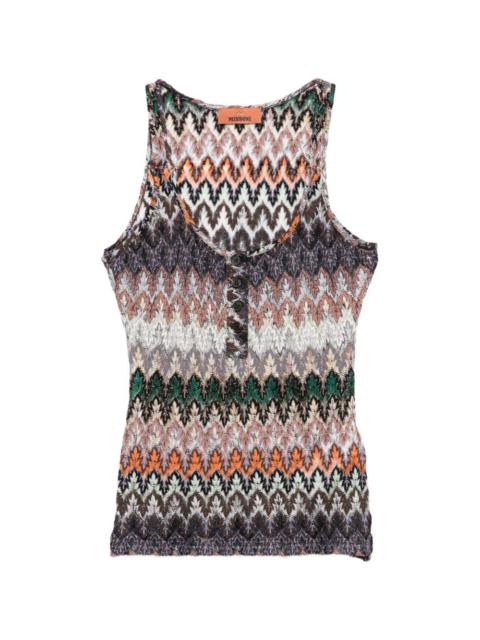 buttoned patterned tank top