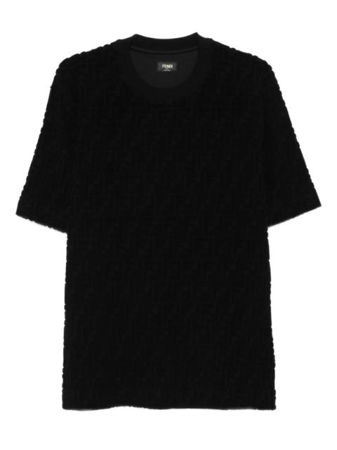 textured crew-neck T-shirt