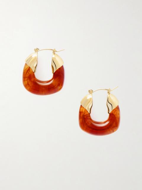 Mini Organic Gold-plated Resin Hoop Earrings