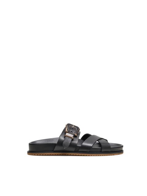 Circe Slide in Black Leather