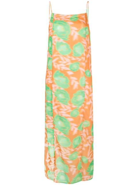 floral-print slip dress