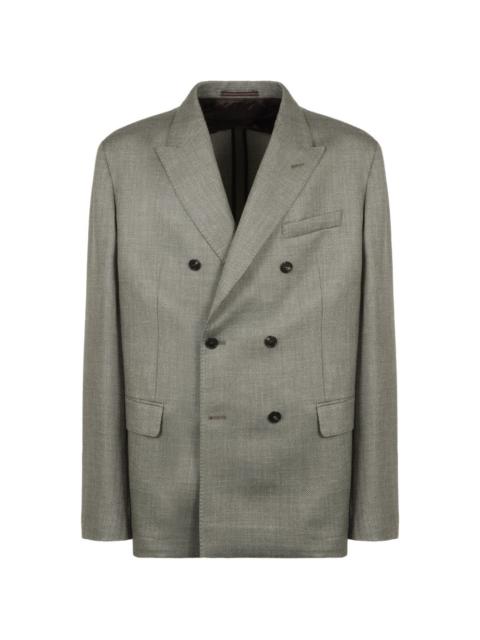 double-breasted notched collar jacket