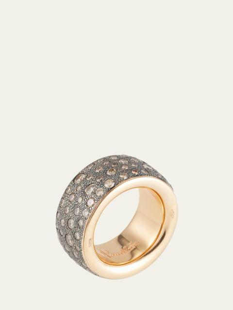Iconica Rose Gold Maxi Ring with Brown Diamonds