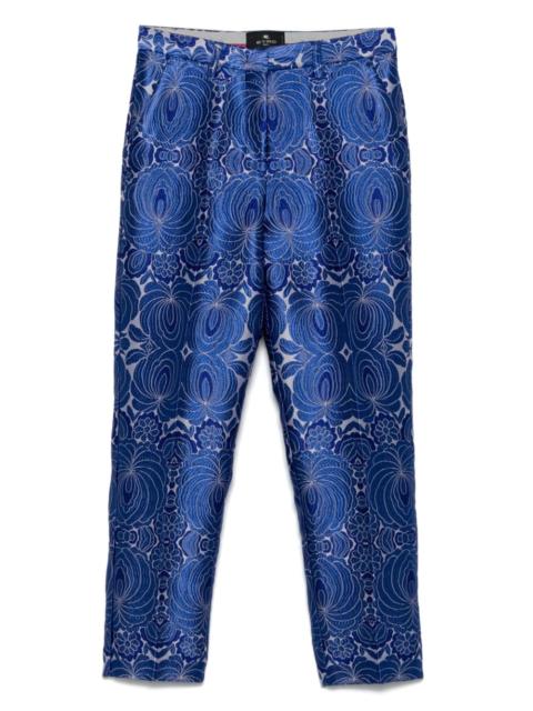 jacquard-lace trousers