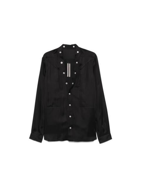 Rick Owens Charmeuse Larry Fogpocket Shirt Black