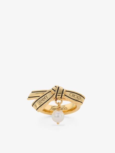 Ribbon Ring
Gold Metal Ribbon Pearl Ring