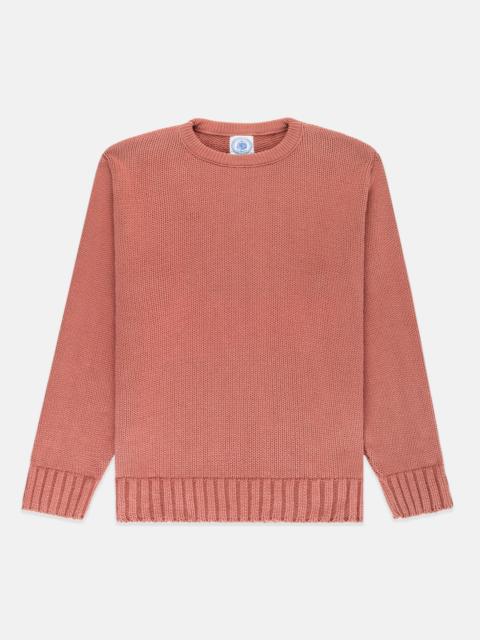 MADE-IN-USA BRETON RED CHUNKY COTTON CREWNECK SWEATER