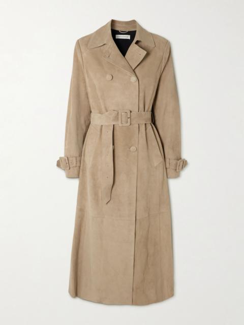 Tate belted suede trench coat Beige