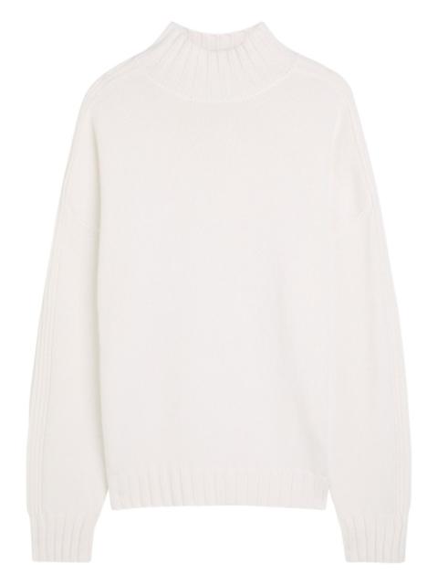 ribbed funnel-neck sweater