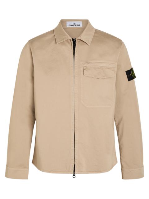 Stone Island Logo-appliquéd Stretch-cotton Overshirt