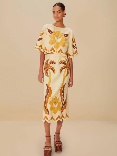 Sand Summer Cutwork Euroflax™ Premium Linen Skirt