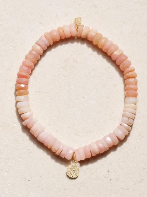 Small Nautilus Shell 14-karat Gold, Opal And Diamond Bracelet