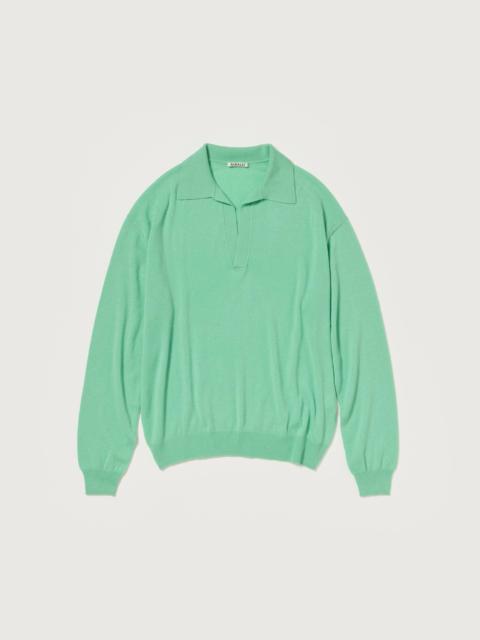SUPER FINE CASHMERE SILK KNIT SKIPPER POLO