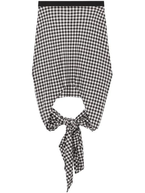 gingham scarf-tie mini skirt