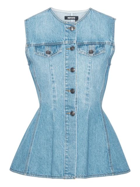 flared denim top