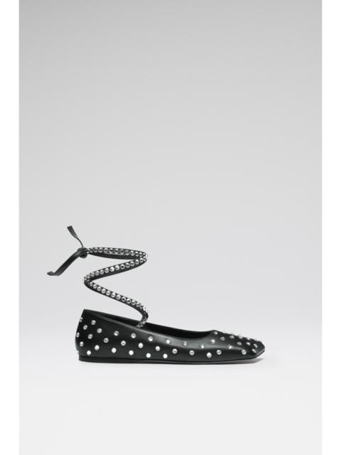 ANE CRYSTAL LACE UP FLAT BLACK NAPPA